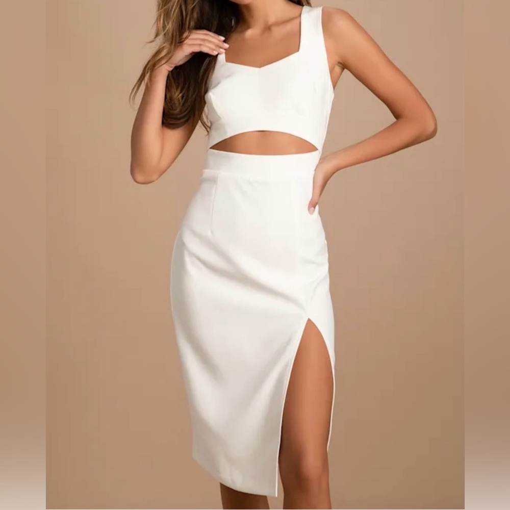 Lulu's White Cutout Midi Dress